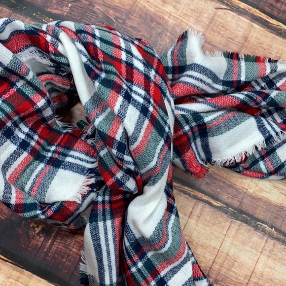 RELISTED Plaid Tartan Scarf Blanket Scarf Oversized - Picture 4 of 4